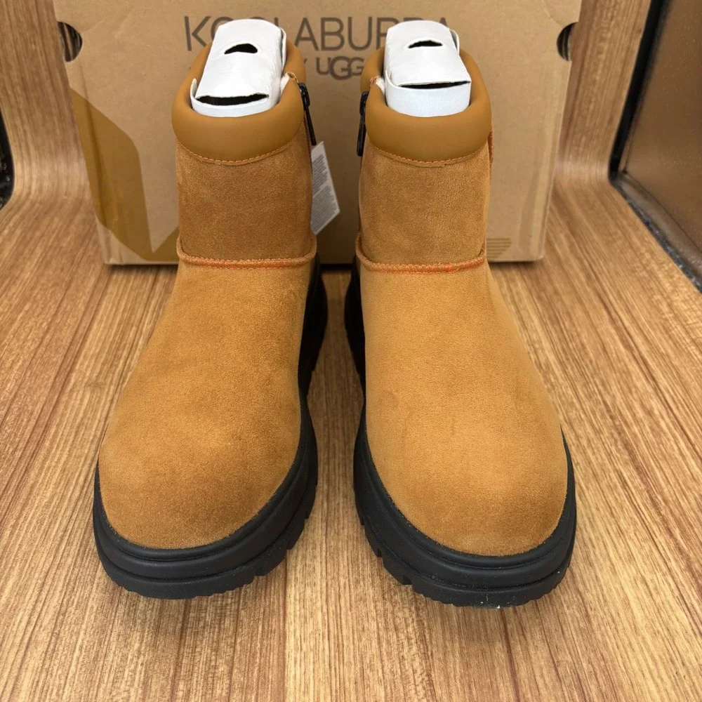 Koolaburra by UGG Koola Mini Hybrid Boots Womens 9 Chestnut Waterproof Suede NEW